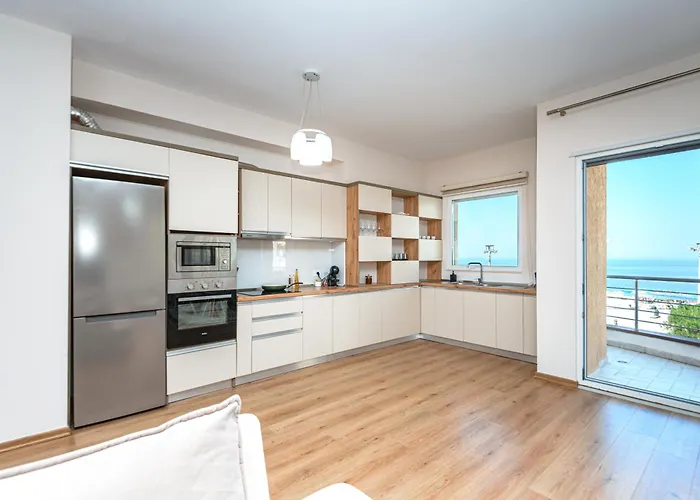 公寓 Poseidon Nest - 2br, 360 Sea View, Office Durrës