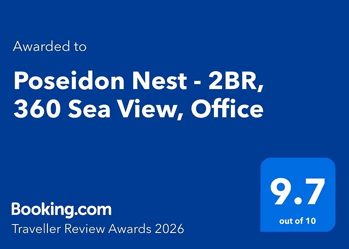 Poseidon Nest - 2br, 360 Sea View, Office *